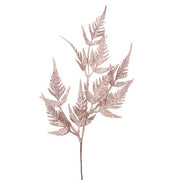 Pale Pink Glitter Fern Stem 43cm – thumbnail