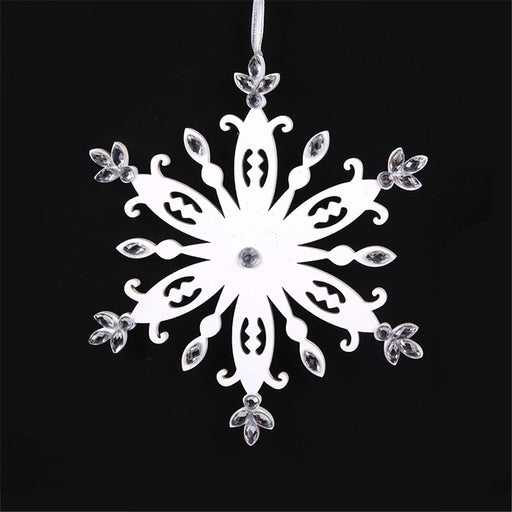 White Snowflake W/ Crystal 13.3x15.3cm