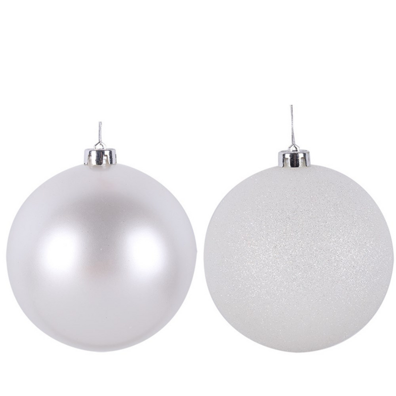 Bauble Ivory 2 Asstd 15cm
