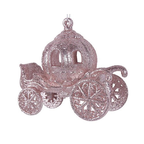 Pale Pink Glitter Cinderella Carriage 10x10x5.5cm