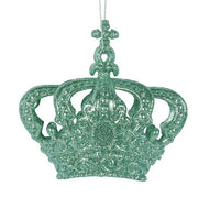 Mint Glitter Crown Tree Ornament 10.5x10.5x5.5cm