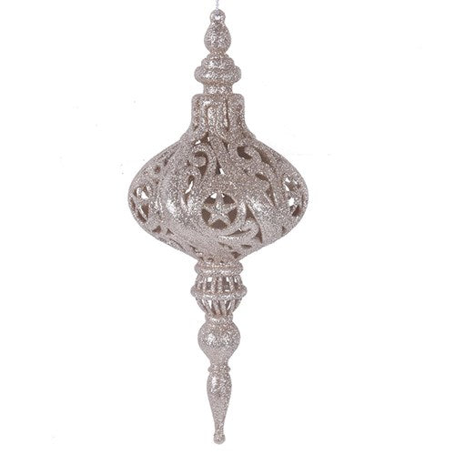 Platinum Glitter Finial D8.5x20cm