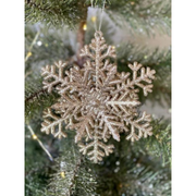 Champagne Glitter Snowflake Tree Ornament 12cm – thumbnail