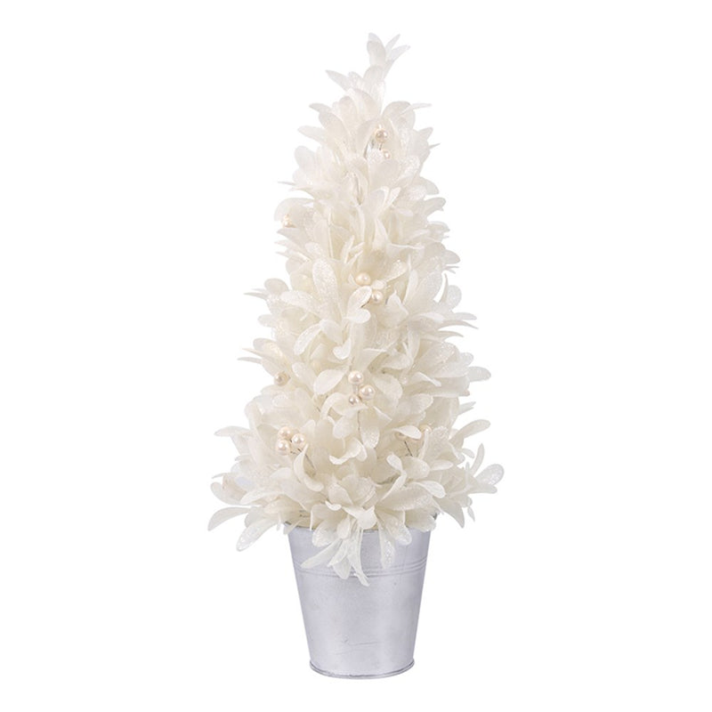White Misteltoe Tree W/Pearl Berries In Pot 16x16x40cm