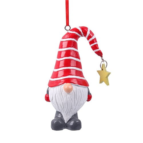 Red Gnome Tree Ornament 4x3.5x10.5cm