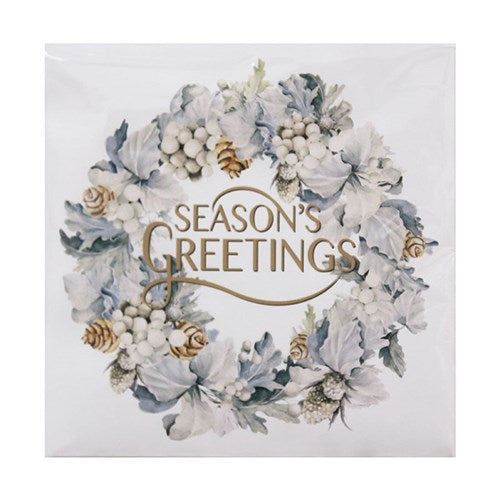 Napkin 2Ply Seasons Greetings 33x33cm 20pk