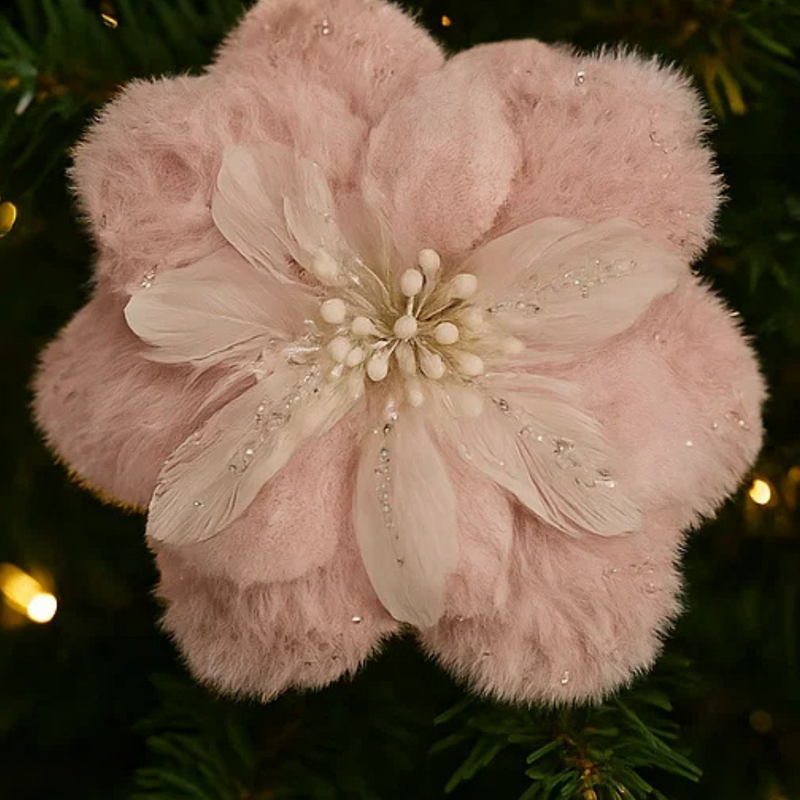 Pink Flower W/Clip 15cm