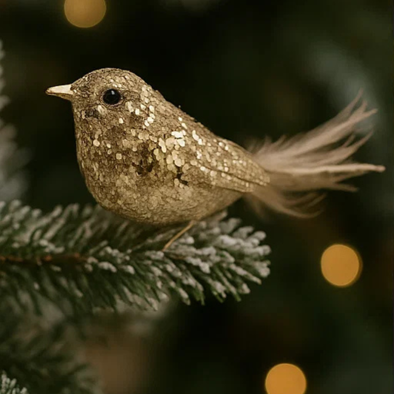 Champagne Bird W/Clip 16cm