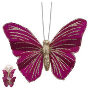 Red Butterfly W/Clip 9cm 2pk – thumbnail