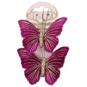 Red Butterfly W/Clip 9cm 2pk – thumbnail