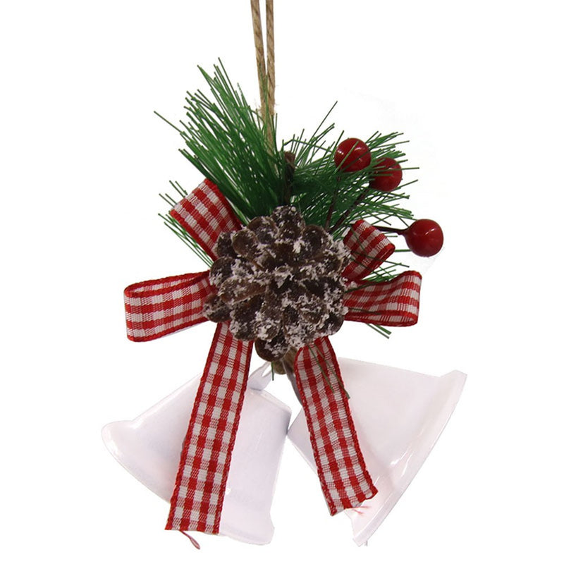 2 White Bells Tree Decoration 4.5cm