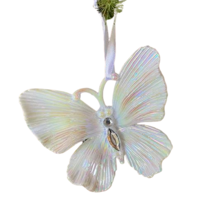 White Iridescent Butterfly 11x9.5cm