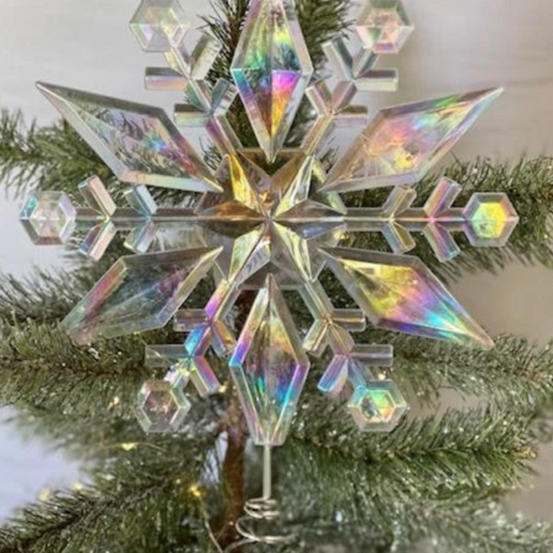 Iridescent Snowflake Tree Topper 23cm