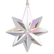 White Iridescent Star Tree Ornament 10x12cm – thumbnail
