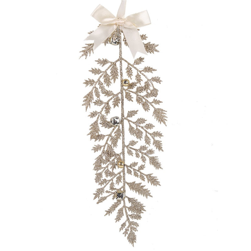 Champagne Glitter Leaf Tree Ornament 30cm