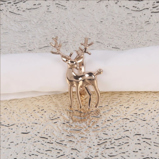 Napkin Rings S4 Gold Reindeer