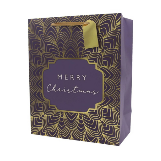 Navy & Gold Gift Bag Med 17.8x22x9.8cm