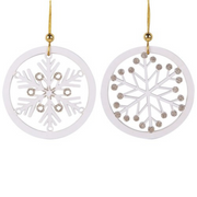 White Snowflake Tree Ornaments 10cm 2 Asstd – thumbnail