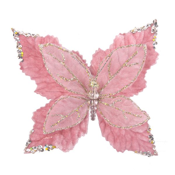 Pink Butterfly W/ Clip 12x22cm