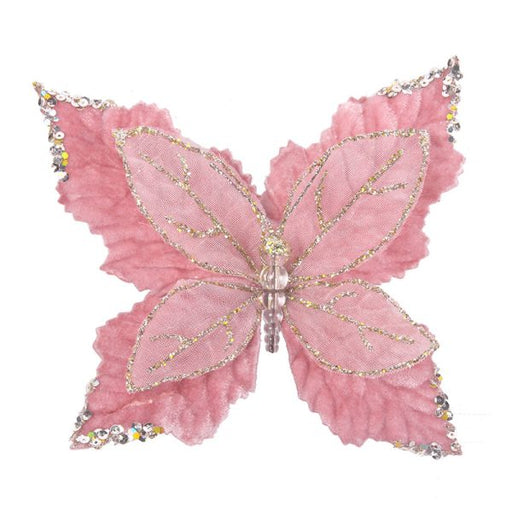 Pink Butterfly W/ Clip 12x22cm