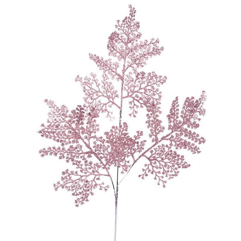 Pink glitter artificial branch stem