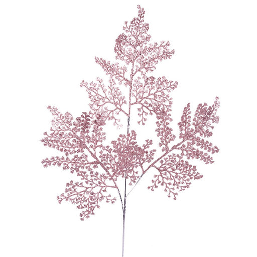 Pink glitter artificial branch stem
