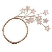 PK4 Clear Star Beaded Gold Wreath 10x6cm