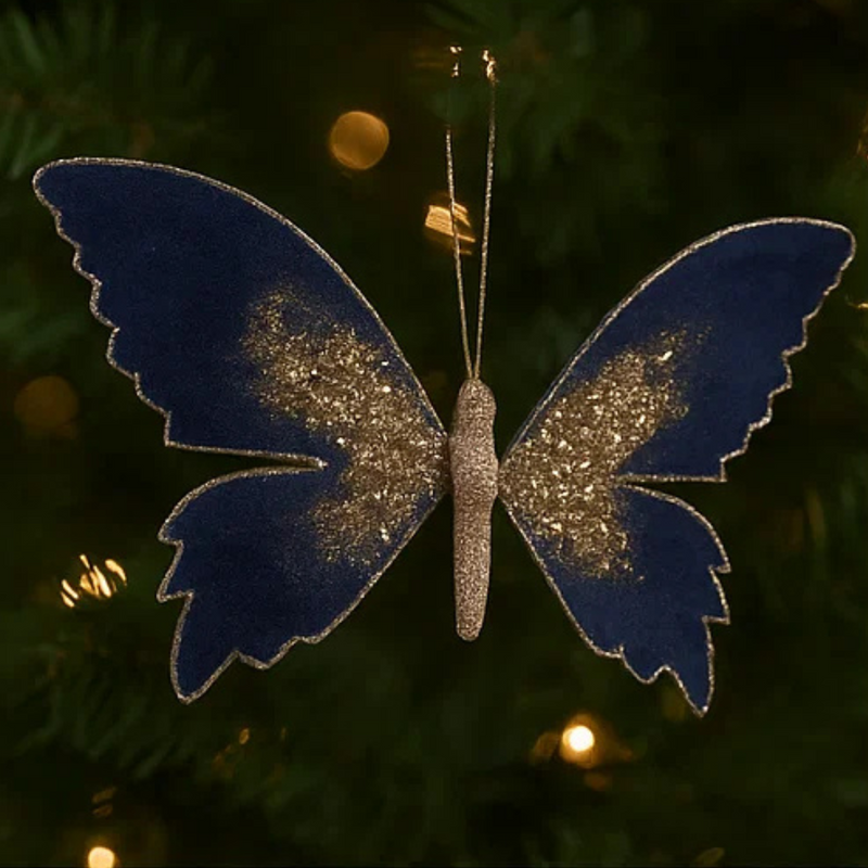 Navy Butterfly W/Clip 22x16xx2cm