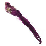 Pink Velour Bird W/Clip 5x5x25cm – thumbnail