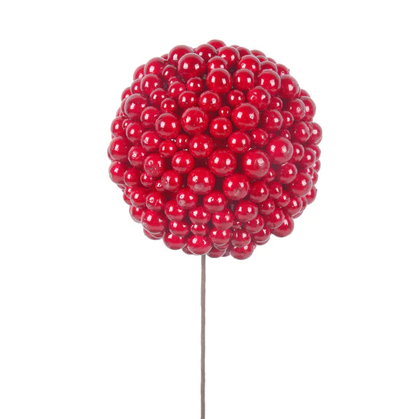Red Berry Ball 12cm W/ 25cm Stem