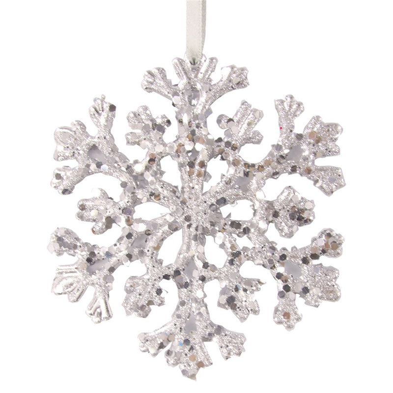 Silver snowflake tree ornament 15cm