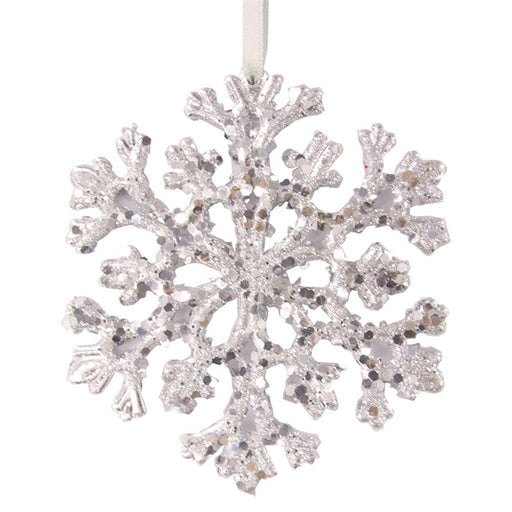 Silver snowflake tree ornament 15cm