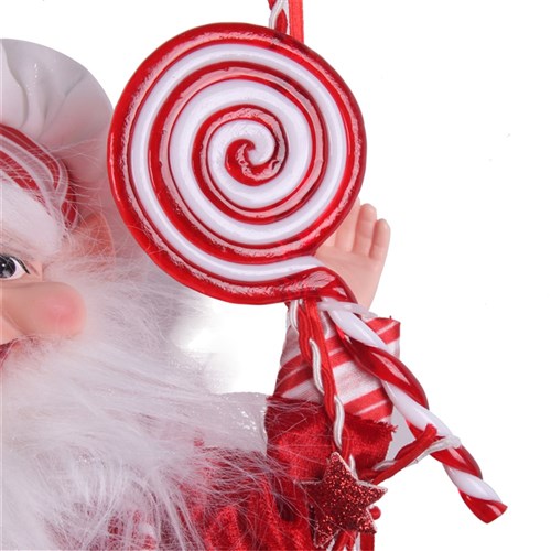 Red & White Christmas Elf On Swing 66cm