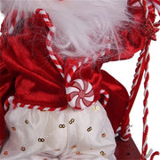 Red & White Christmas Elf On Swing 66cm