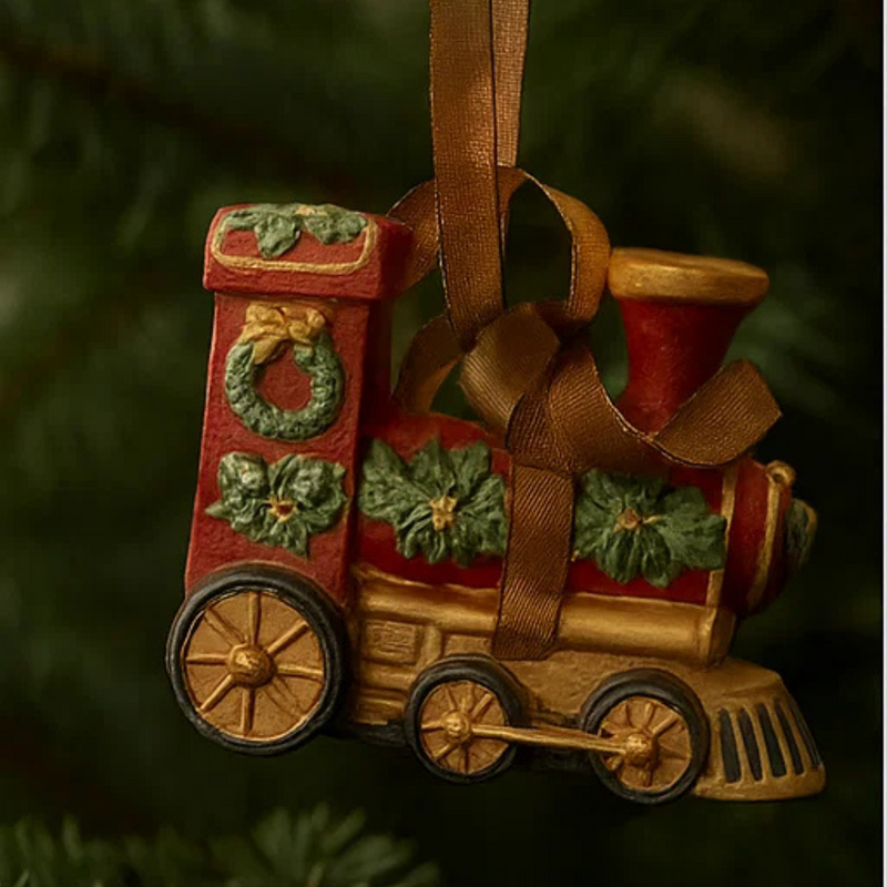 Resin Christmas Train Tree Ornament 7.5x1.5x6cm
