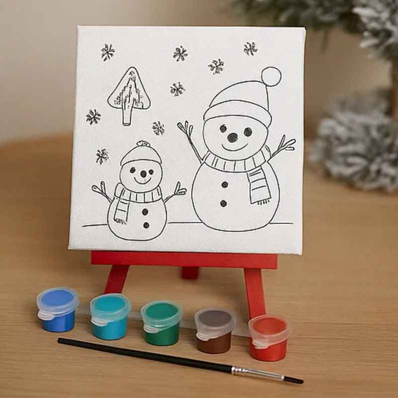 Christmas Paint Your Own Canvas Set with Easel