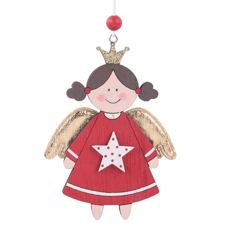 Red Angel Tree Ornament 11x8x0.8cm