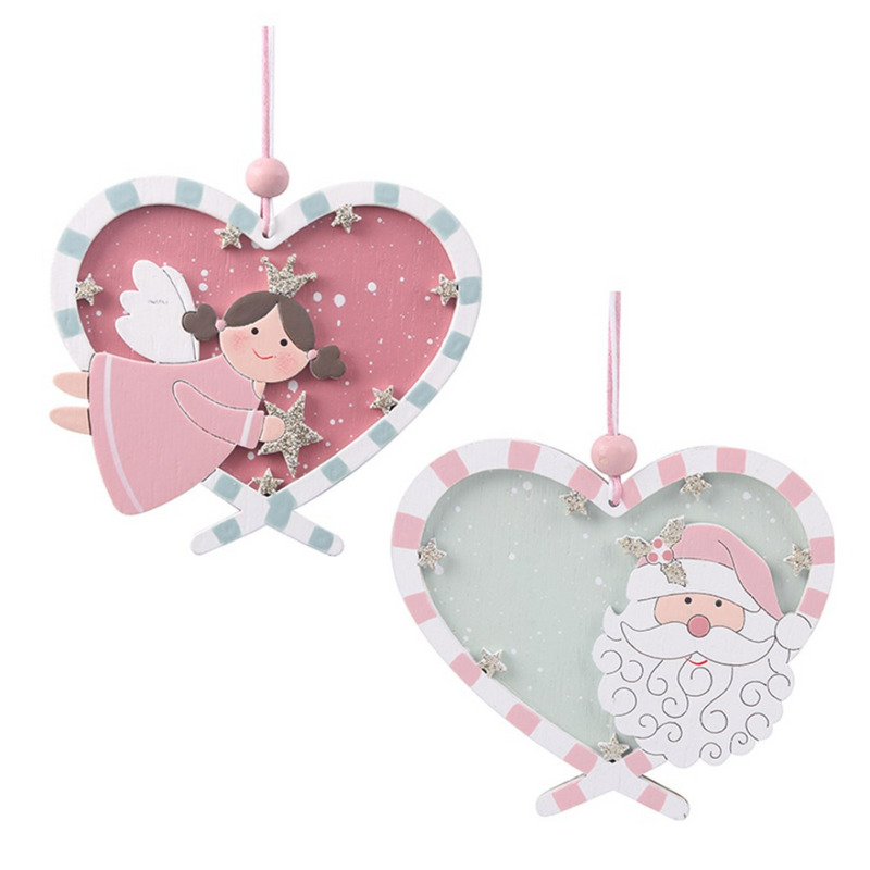 Fairy Floss Mdf Tree Ornaments 2 Asstd 9.5x8.5x0.5cm