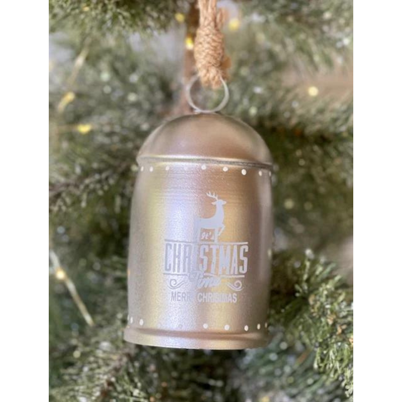 Platinum Metal Bell Tree Ornament 6x6x11cm