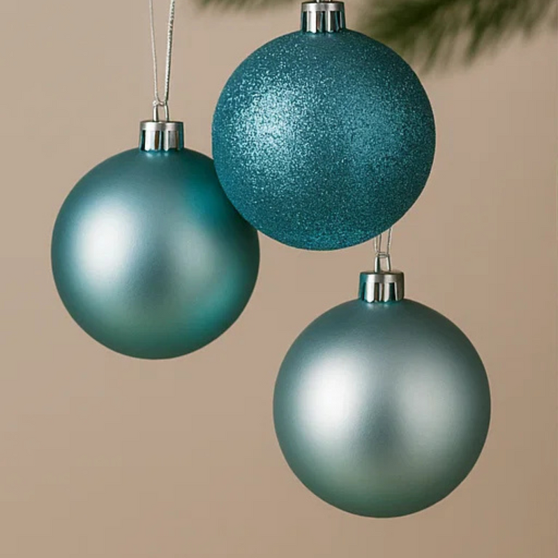 Baubles Teal 8cm 3pk