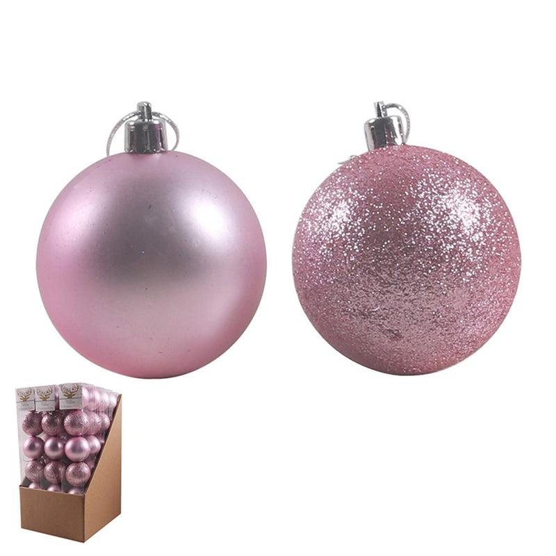 Baubles Flamingo Pink 6cm 6pk