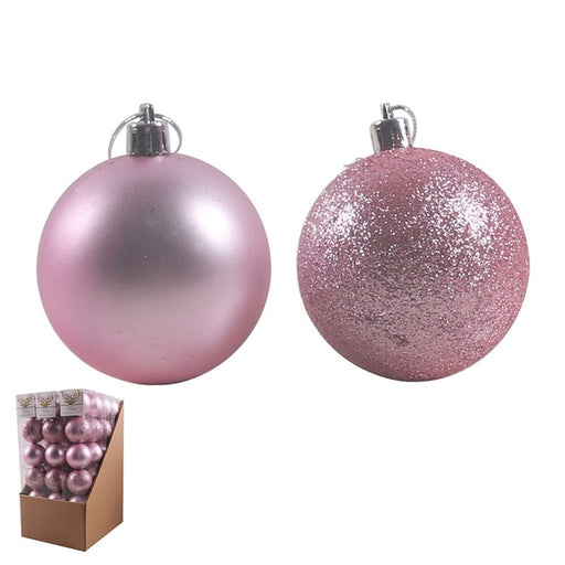 Baubles Flamingo Pink 6cm 6pk