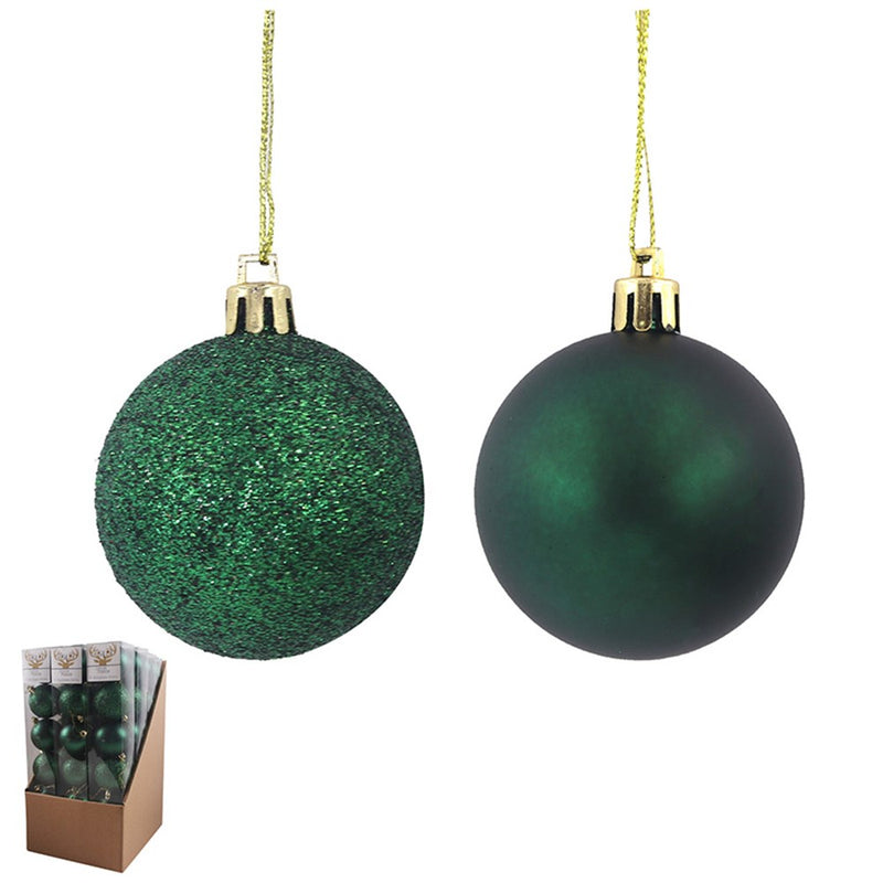 Baubles Emerald 6cm 6pk