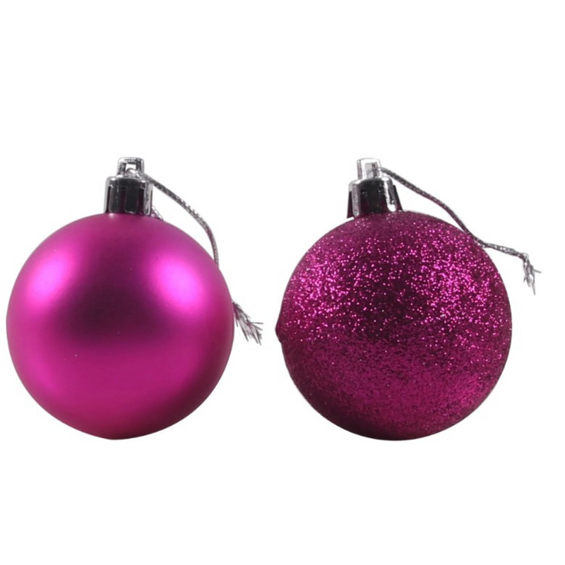 Baubles Magenta 6cm Pack of 6