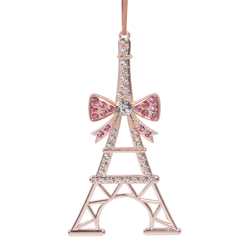 Pink Crystal Eiffel Tower Tree Ornament 13.5x7.5cm