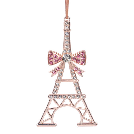 Pink Crystal Eiffel Tower Tree Ornament 13.5x7.5cm