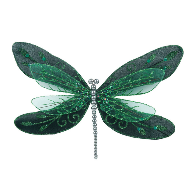 Emerald Dragon Fly W/Clip 30x23cm