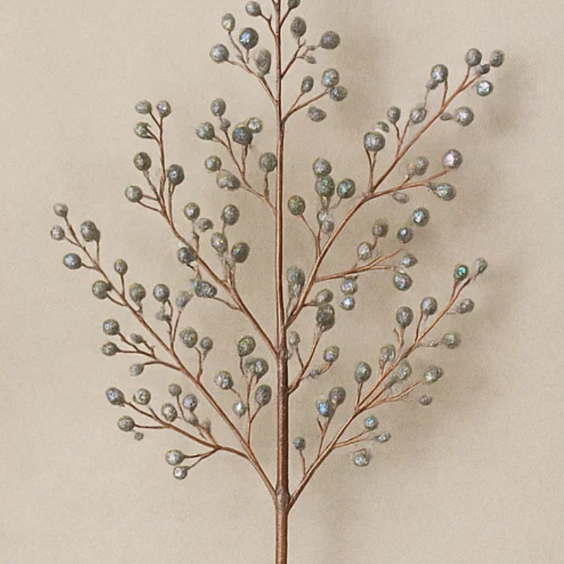 Sage Green Glitter Stem 74cm