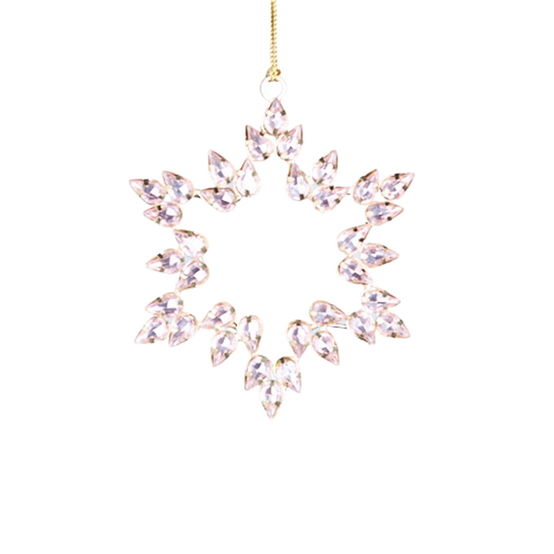 Pink Glass Star Tree Decoration 12cm
