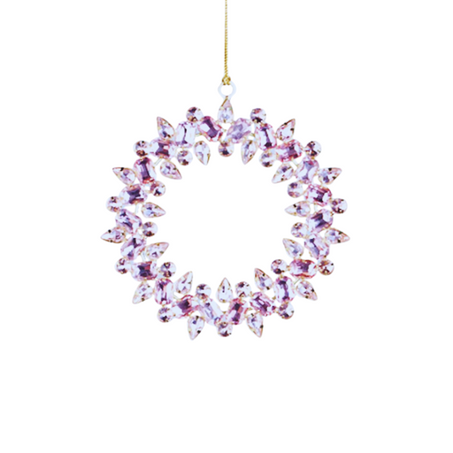 Pink Glass Wreath Tree Decoration 13cm